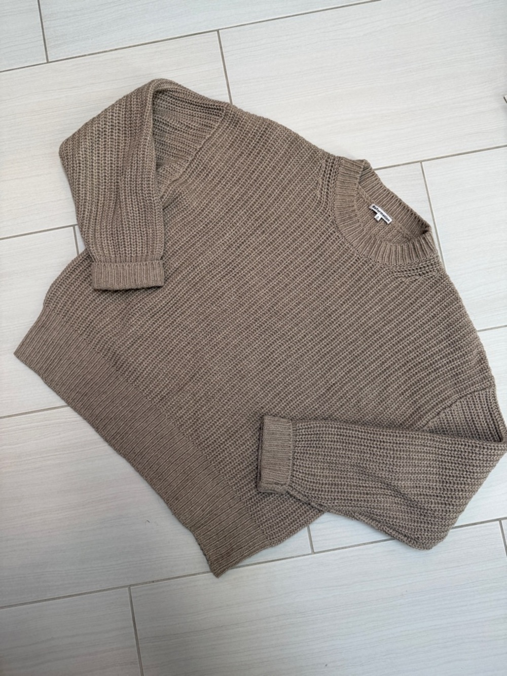 Reformation Sam Cotton Cashmere Oversized Crew Sweater